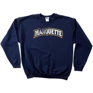 NCAA Marquette Golden Eagles 50/50 Blended 8-Ounce Vintage Arch Crewneck Sweatshirt S