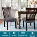 Turquoize Stretch Dining Chair Covers Seat Covers for Dining Room Chair Covers Set of 6，Removable Washable Kitchen Chair Seat Cushion Slipcovers Protector, Gray