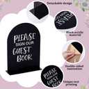 6 PCS Acrylic Black Wedding Signs for Ceremony and Reception, Cards and Gifts Sign for Wedding, Please Sign Our Guestbook, Favors, In Loving Memory, Black Wedding Decor 5 x 7 Inch