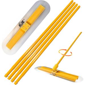 KJE Stainless Steel Bull Float Concrete Tools 48"x12" inch,Round End, Board Kit trowel Tool Cement Tools Float Bracket Concrete Tools with 48 inch Handles x 4, Screeding and Finishing Tool Kit