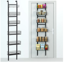 6-Tier Over the Door Pantry Organizer,Cabinet Door Organizer,Kitchen Pantry Door Organizers and Storage,Over the Door Spice Rack,Behind the Door Storage,Door Hanging Organizer,Black