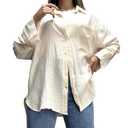 Women's Button Down Shirts Long Sleeve Dressy Casual Blouses Collared Shirts Tops (Small)