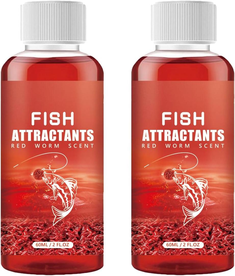 Red Worm Liquid Bait,Red 40 Baits & attractant,Fishing Bait,Fishing Liquid,Red Ink Fishing,Bait Fish Additive,Fish Lure Attraction Enhancer for Trout, Cod, Carp, Bass (2 Pcs)