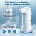 2 x Automatic-Foaming-Soap-Dispenser-Touchless,Type C Rechargeable White Hand Soap Dispenser 13oz/350ml with 3 Foam Levels Wall Mounted & Countertop Design for Kitchen Bathroom IPX5 Waterproof