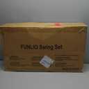 FUNLIO Toddler Swing with Foldable Metal Stand for Toddlers Aged 1~10 Years, 3-in-1 Baby Swing Set with 4 Sandbags for Backyard/Indoor/Outdoor Play, Easy to Assemble & Store (Blue)