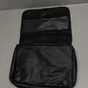 Elviros Hanging Toiletry Bag Removable Travel Bag PU leather Makeup Cosmetic Organizer Kit, Black (1 Pack)