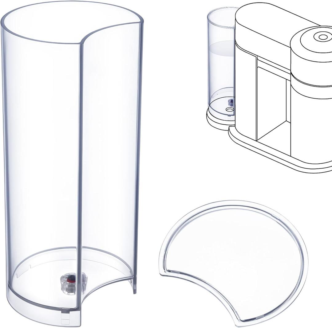 Feekoon Water Tank Reservoir & Lid Cover Replacement Compatible with Nespresso Vertuo Next, Compatible with Krups XN910B XN9105 XN910C Coffee Machine, Coffee Machines Replacement Parts, Clear