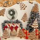 8 Pcs Jumbo Gingerbread Christmas Outdoor Decor Felt Mats-20 Inch Xmas Ornaments for Classroom Home Office Yard Porch Farmhouse Rustic Xmas Tree Wall Decoration (Christmas Tree)