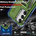 ATUMP for Samsung Galaxy S24 Plus Case with [2Pcs] HD Screen Protector & Slide Camera Cover, Rotated Ring Kickstand [Military Grade Shockproof] Protective Case for Galaxy S24 Plus 6.7", Olive Green