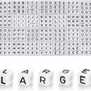 DoDoBeads 252 Pcs 10x10mm Large Square Letter Beads, White Big Alphabet Beads for Keychains, Jumbo Letter Charms for Bag Charm, Lanyards, Holiday Garlands, Big Bead for Home Decor Craft