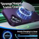 Magnetic for iPhone 16 Case, [Compatible with MagSafe][Military-Grade Drop Protection][Anti-Yellowing] Shockproof Protective Translucent Matte Cover for iPhone 16 Phone Case,Deep Purple