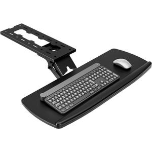 AX WABER Keyboard Tray Under Desk with Storage Drawer, Height Adjustable Keyboard Tray Slide Out 360 Swivel Tilt, Ergonomic Under Desk Mount Keyboard & Mouse Holder for Gaming Home Office, Black