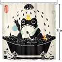 Funny Frog Shower Curtain Bathroom Set 71Wx71H Inches Cute Animal Taking Shower Asian Style Traditional Japanese Art Rubber Duck Bath Accessories Beige Art Home Decor Fabric 12 Pack Hooks