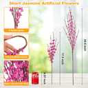 Wootkey 10 Pcs Long Stem Artificial Jasmine Flowers Fake Flowers Dry Branches for Home Office DIY Floral Art Plant Mother's Gift Wedding Table Centerpieces Party Vase Decoration