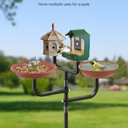 4 Holders Upgrade Bird House Pole with 90inch for Outdoor Bird Feeder Bath, Heavy Duty Adjustable Birdhouse Stand with 4 Plates & 5 Prong Base for Garden, Yard(NO Birdhouse & Birdbath)