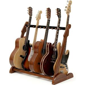 Bamboo Guitar Rack for Multiple Guitars, Adjustable Multi Guitar Stand Wood