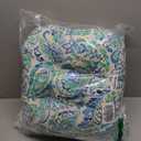 Patio Wicker Chair Cushions, All Weather Outdoor Tufted Chair Pads Pack of 2, 19 x 19 x 4 Inch U-Shaped Seat Cushions of Garden Furniture Decoration, Paisley Cyan