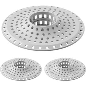 Aluvor Bathtub Drain Hair Catcher,Silicone Tub Hair Catcher Drain Protector,All-in-one Shower Hair Drain Catcher Strainer for 1.48'' to 1.76'' Regular Drains, 3PCS(Patent Pending)