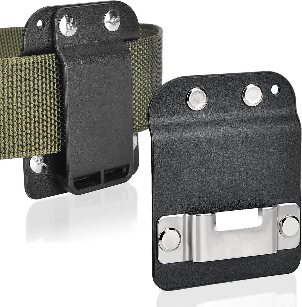 Drill Holder Clip for Tool Belt, Low-Profile Drill Belt Clip Holster for Cordless Drill, Screw Gun Fits Up to 2" Tool Belts