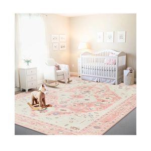 Istana 9x12 Area Rug - Pink 9 x 12 Area Rugs for Living Room - Foldable 9x12 Rugs for Bedroom - Stain Resistant Washable Rug - Eco-Friendly Area Rugs Living Room