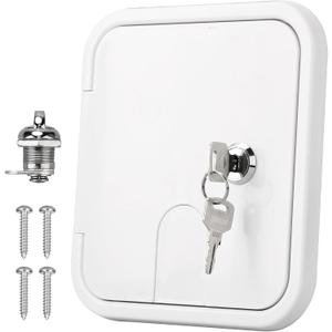 RVGUARD RV Access Door, RV Electric Cord Power Cord Hatch Cable Cover White for Hatch Cord Replacemet, 6-1/2" H x 6" W