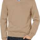 Haloumoning Boys School Uniform Sweater Kids Long Sleeve V Neck Pullover Fall Winter Clothes 5-14 Years (Khaki)