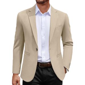 COOFANDY Men's Casual Blazer Jacket One Button Suit Jackets Lightweight Knit Sport Coat ,S
