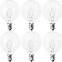 40 Watt E12 Candelabra Base Round Bulbs,G50 Light Bulbs for Full Size Scentsy Warmer,Ceiling Fans With Lights,Chandelier,Decorative Vanity Lights,Sconce,120V Globe G16 1/2 Bulb,2700K Warm White , Only 4 pack