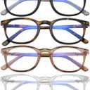 Reading Glasses for Women Men Square Oval Readers with Spring Hinge Anti UV Glare (Black/Grey,demi Brown,brown,transparent)