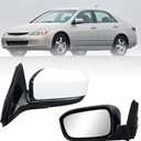 Left Driver Side Mirror Compatible with Honda Accord 2003 2004 2005 2006 2007 Non-Heated Manual Folding Power Glass Door Mirrors Paintable White Partslink #HO1320152