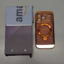 Offical Cosmic Orange for iPhone 17 Pro Case with 360 Spin Stand [DIY Glitter Cardstock] [Fit for MagSafe] [16FT Military Protection] Polished for iPhone 17 Pro Case with Stand 6.3'', Cosmic Orange