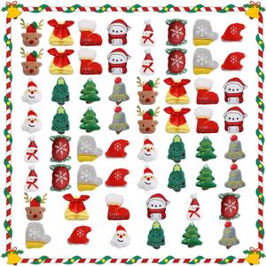 60PCS Christmas mini Plush ToysMini Set Christmas Stuffed Animals Angel Santa Claus Snowman Reindeer Mini PlushGifts for Christmas Stocking Stuffers (60PCS)