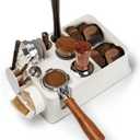 Espresso Tamping Station,11 In 1 Tamper Station Fit for Storage 51/53/58mm Espresso Knock Box, Distributor, Portafilter Holder& Espresso Accessories (White)