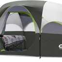 CAMPROS CP Tent 8 Person Camping Tents, Weather Resistant Family Tent, 5 Large Mesh Windows, Double Layer, Divided Curtain for Separated Room, Portable with Carry Bag (Deep Gray)