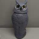 Solar Powered Garden Owl with Motion Detection, Rotating Head, Realistic Hoots and Silent Mode, Outdoor Statue and Sculpture, Owl Decoration for Home, Garden, Patio and Lawn