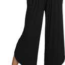 WiWi Women's Lounge Pants Wide Leg Yoga Bottoms Soft High Waist Sweatpants with Pockets Viscose from Bamboo S-XXL (Medium, Black)