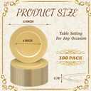 MAONAME 13" Gold Charger Plates Set of 100, Round Charger for Dinner Plates, Plate Chargers with Beaded Rim, Plastic Table Chargers for Wedding, Party, Large