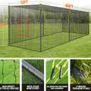 PLAYAPUT 30FT x 12FT x 8FT Batting Cage for Baseball & Softball with Pitching Machine Hole,Detachable Door,Target,and Guide Ropes,Portable Batting Cages for Backyard,Park,Field