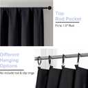 Simplebrand Ava Halloween Black Blackout Curtains for Bedroom, 2 Panels Set, 72 Inch Length, Privacy Thermal Insulated Rod Pocket Window Curtains for Patio French Door, W40 x L72 Inch