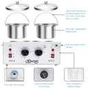 Professional Waxing Kit Wax Warmer Double Pot Wax Heater Machine for Hair Removal, Large Waxing Pot for Spa Salon Beauty Esthetician Home, with Adjustable Temperature Set, 50 Stick & 20 Collar(White)