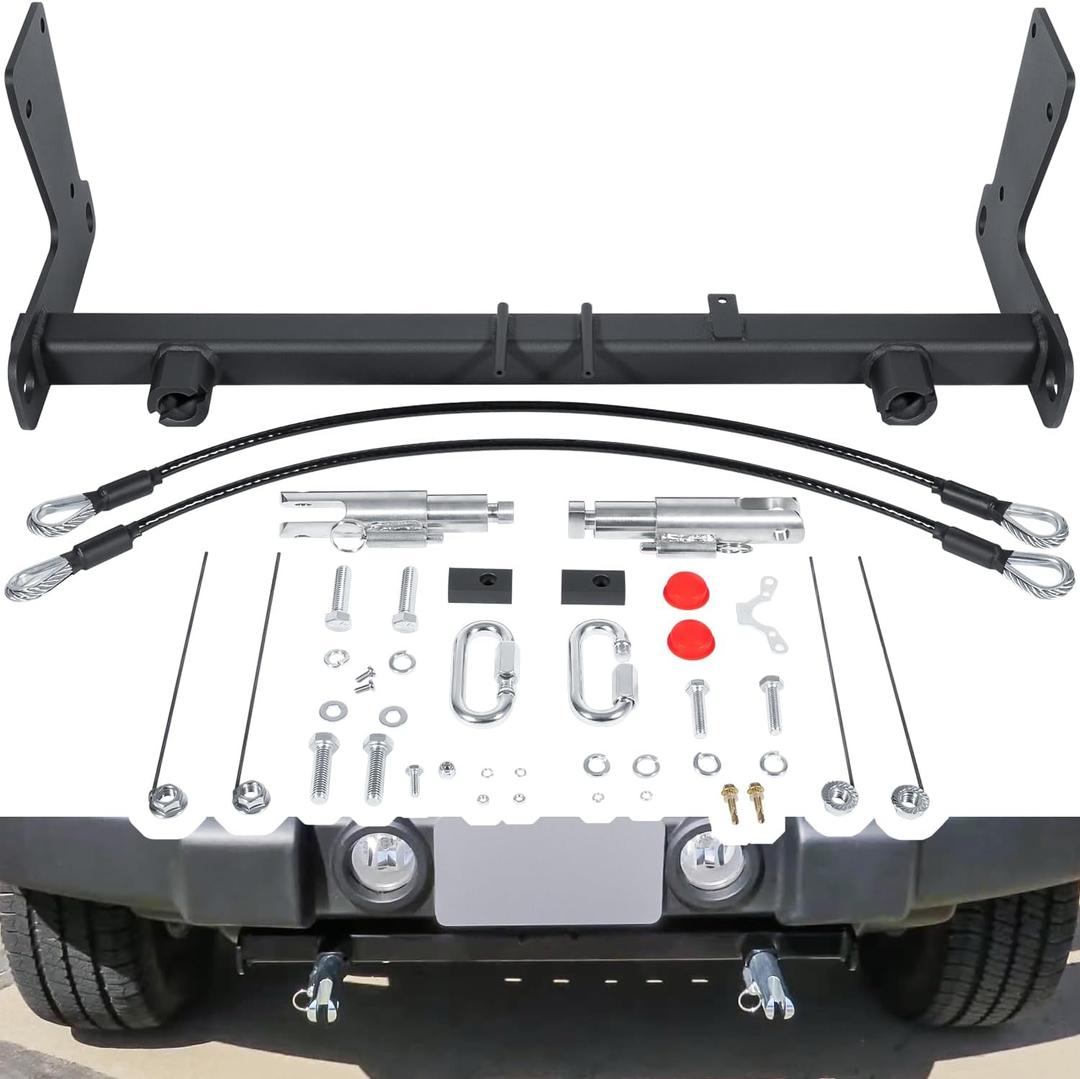BX1139 Tow Bar Base Plate Bracket for 2018-2025 Jeep Wrangler JL JLU Sports Sahara Freedom Rubicon Unlimited All Models with Standard Bumper Includes Acc, 4XE, 392 Heavy Duty Black