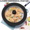 15 Inch Universal Pan Lid, Heat Resistant Frying Pan Lid, Silicone & Tempered Glass Lid for Pots and Pans