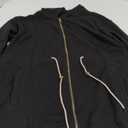 Fisoew Women's Zip Up Hoodie Sweatshirts Oversized Long Sleeve Casual Drawstring Waist Side Slit Tunic Tops (US, Alpha, Medium, Regular, Regular, Black)