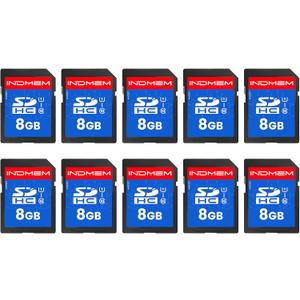 INDMEM SD Card 8GB, 10-Pack UHS-I Class 10 MLC Flash Memory Card, High-Speed Secure Digital Cards for Cameras, DSLR, Action Cams - Reliable Storage