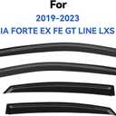 Window Visors Rain Guards for 2019 2020 2021 2022 2023 2024 Kia Forte, Out-Channel Window Vent Wind Deflectors Visors Shades for 19 20 21 22 23 24 Forte