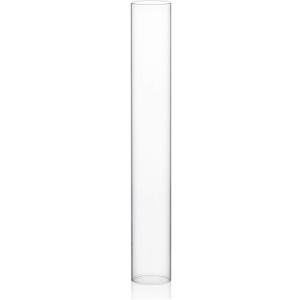 WGVI Hurricane Candle Holder Sleeve, Wide 2", Height 14", Clear Glass Cylinder Candleholder, Chimney Tube, Open Ended Candle Shade, 4 Piece
