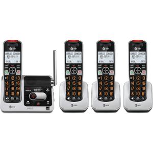 AT&T BL102-4 DECT 6.0 4-Handset Cordless Phone for Home with Answering Machine, Call Blocking, Caller ID Announcer, Audio Assist, Intercom, and Unsurpassed Range, Silver/Black