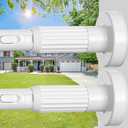 Tension Curtain Rod，40-166IN(3.33-13.83Ft) 2PCS One-Click Fast Extension Rod Easy to Install White Long Outdoor Curtain Rods No Drilling Never Rust