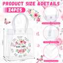 AmazingSpark 24 Pcs Christian Gift Bags for Women Bulk Mother Day Clear Gift Bags Inspirational Gifts for Women Pink Floral Religious Goodie Bag with Handles Gifts for Church Bible Birthday Party