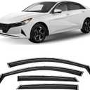 CLIM ART in-Channel Incredibly Durable Rain Guards Compatible with Hyundai Elantra 2021-2025, Original Window Deflectors, Vent Window Visors, Vent Deflector, 4 pcs. - 616270